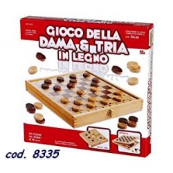 GIOCO DAMA E TRIA LEGNO 30X30