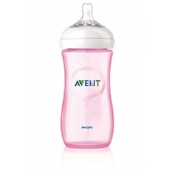 BIBERON NATURAL 330ML PP ROSA