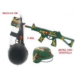 RETE FUCILE CON CASCO MILITARE