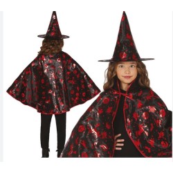 SET STREGA 50 CM NERO ROSSO...