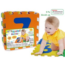 PUZZLE GOMMA 9 PEZZI NUMERI