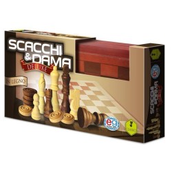 DAMA   SCACCHI IN LEGNO DELUXE
