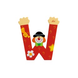 LETTERA W CLOWN IN LEGNO SEVI