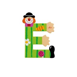 LETTERA E CLOWN IN LEGNO SEVI