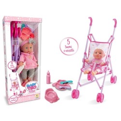 BAMBOLA CON PASSEGGINO E...