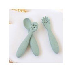 SET 3 POSATE IN SILICONE VERDE