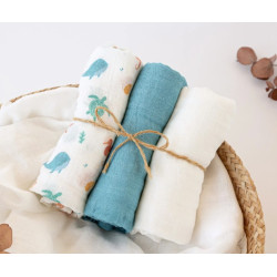 SET DA 3 MUSSOLE 70X70 CM...