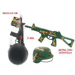RETE FUCILE CON CASCO MILITARE