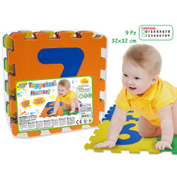PUZZLE GOMMA 9 PEZZI NUMERI